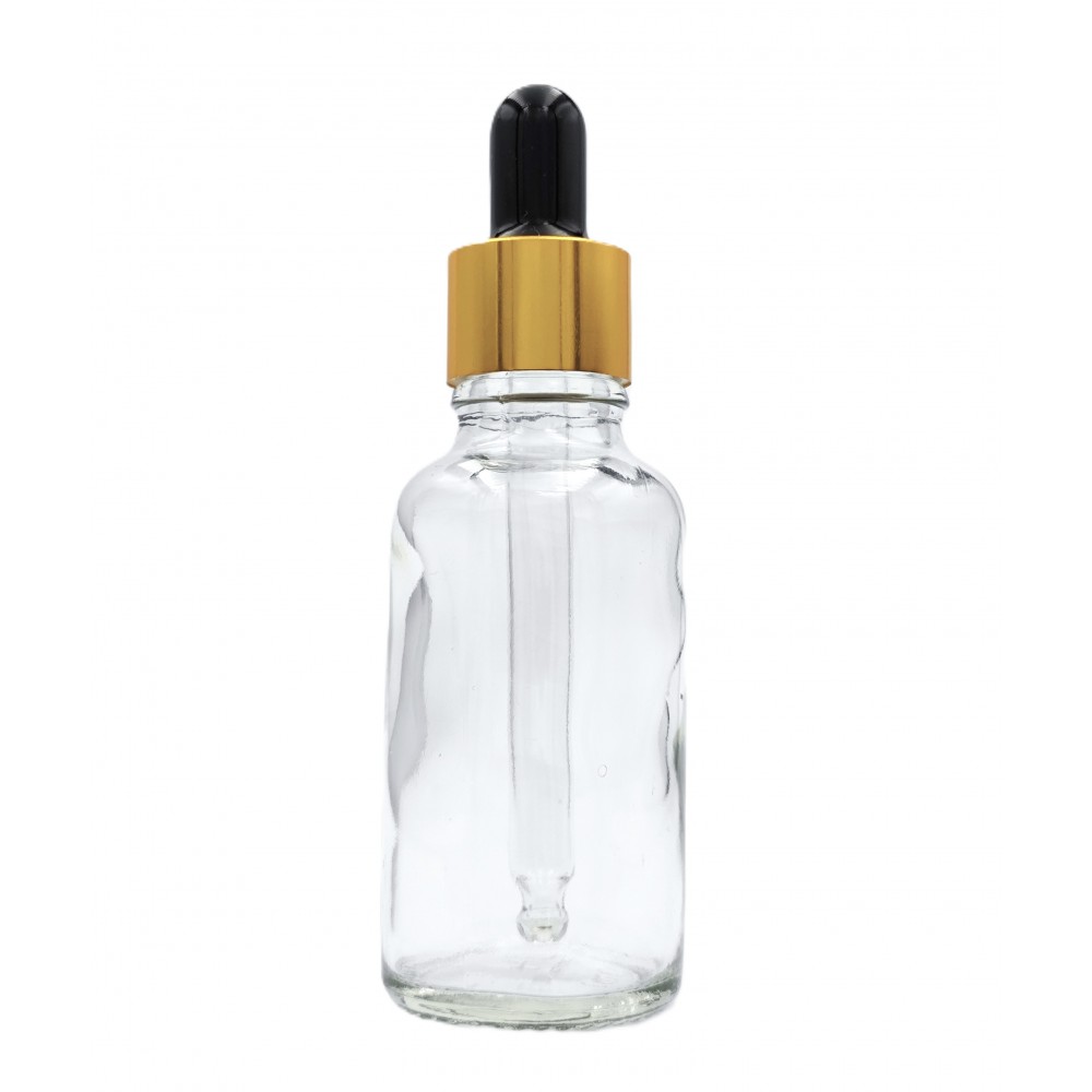 BUTELKA szklana przezroczysta z pipetą z 30ml